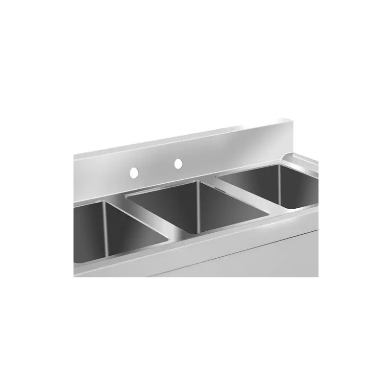 Royal Catering RCHS-5 tiskapöytä 3 allasta 100 x 50 x 95 cm ruostumaton teräs