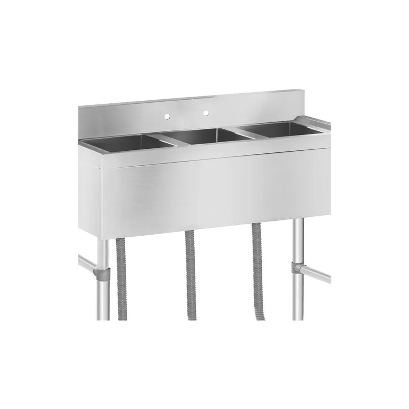 Royal Catering RCHS-5 tiskapöytä 3 allasta 100 x 50 x 95 cm ruostumaton teräs