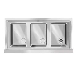 Royal Catering RCHS-5 tiskapöytä 3 allasta 100 x 50 x 95 cm ruostumaton teräs