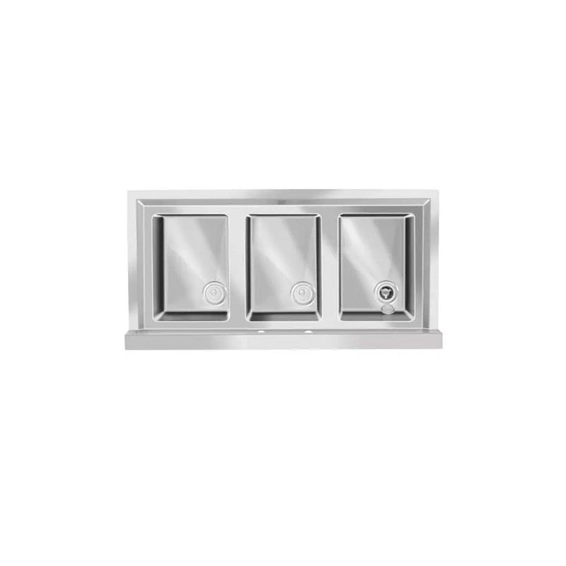 Royal Catering RCHS-5 tiskapöytä 3 allasta 100 x 50 x 95 cm ruostumaton teräs