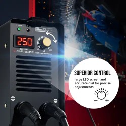 Stamos Germany S-MMA-250PI.2 MMA-elektrodihitsauslaite 250 A, 8 m kaapelit 7,9 kg