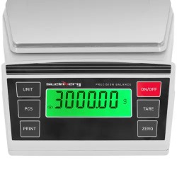 Digitaalinen tarkkuusvaaka 0,2–3000 g, tarkkuus 0,01 g, 196 x 160 mm