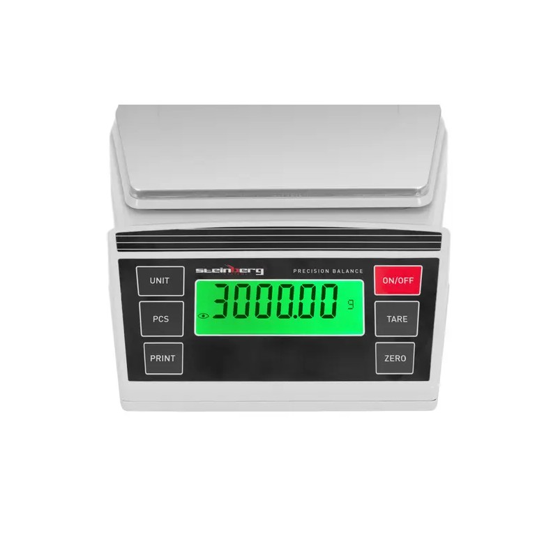 Digitaalinen tarkkuusvaaka 0,2–3000 g, tarkkuus 0,01 g, 196 x 160 mm