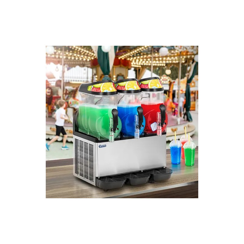Royal Catering Slush-kone 3 x 14 l LED-valaistuksella ja digitaalisella ohjauksella