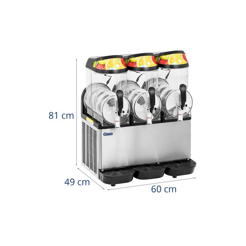 Royal Catering Slush-kone 3 x 14 l LED-valaistuksella ja digitaalisella ohjauksella