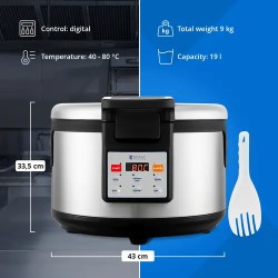 Royal Catering digitaalinen riisilämmitin 19 l, 40-80 °C