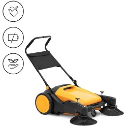 Manuaalinen lakaisukone 92 cm 3700 m h 40 l säiliöllä ja pölysuodattimella