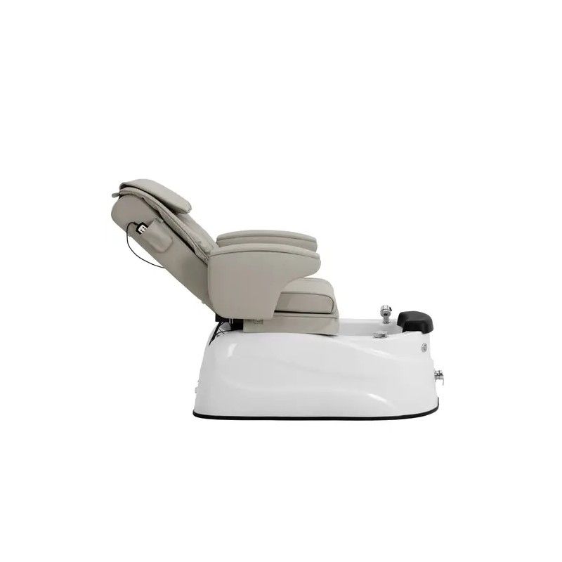Sähköinen jalkahoitotuoli beige, hierontatoiminto, valaistu allas, 150 kg