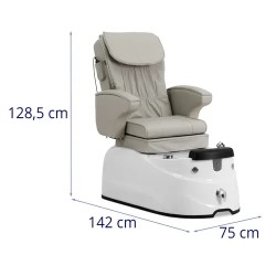 Sähköinen jalkahoitotuoli beige, hierontatoiminto, valaistu allas, 150 kg