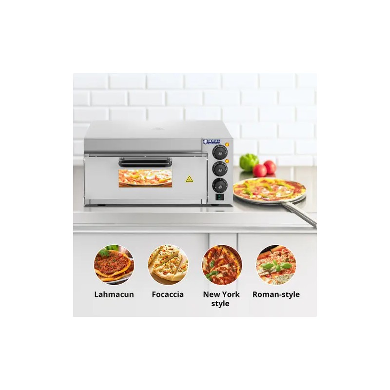 Royal Catering sähköinen pizzauuni 40 cm, 2000 W, kivipohja