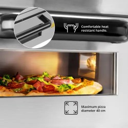 Royal Catering sähköinen pizzauuni 40 cm, 2000 W, kivipohja