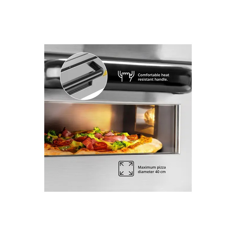 Royal Catering sähköinen pizzauuni 40 cm, 2000 W, kivipohja