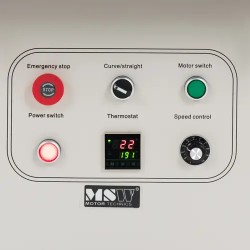 MSW reunaliimauskone 850 W, syöttönopeus 0,5–5 m/min, 120–200 °C, suorat ja kaarevat reunat