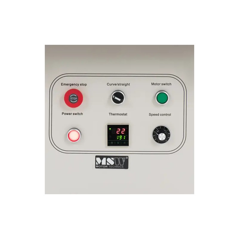 MSW reunaliimauskone 850 W, syöttönopeus 0,5–5 m/min, 120–200 °C, suorat ja kaarevat reunat
