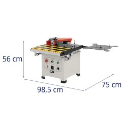 MSW reunaliimauskone 850 W, syöttönopeus 0,5–5 m/min, 120–200 °C, suorat ja kaarevat reunat