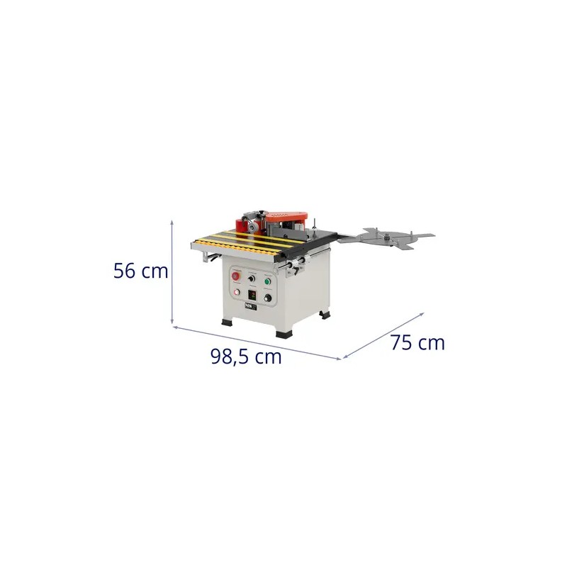 MSW reunaliimauskone 850 W, syöttönopeus 0,5–5 m/min, 120–200 °C, suorat ja kaarevat reunat