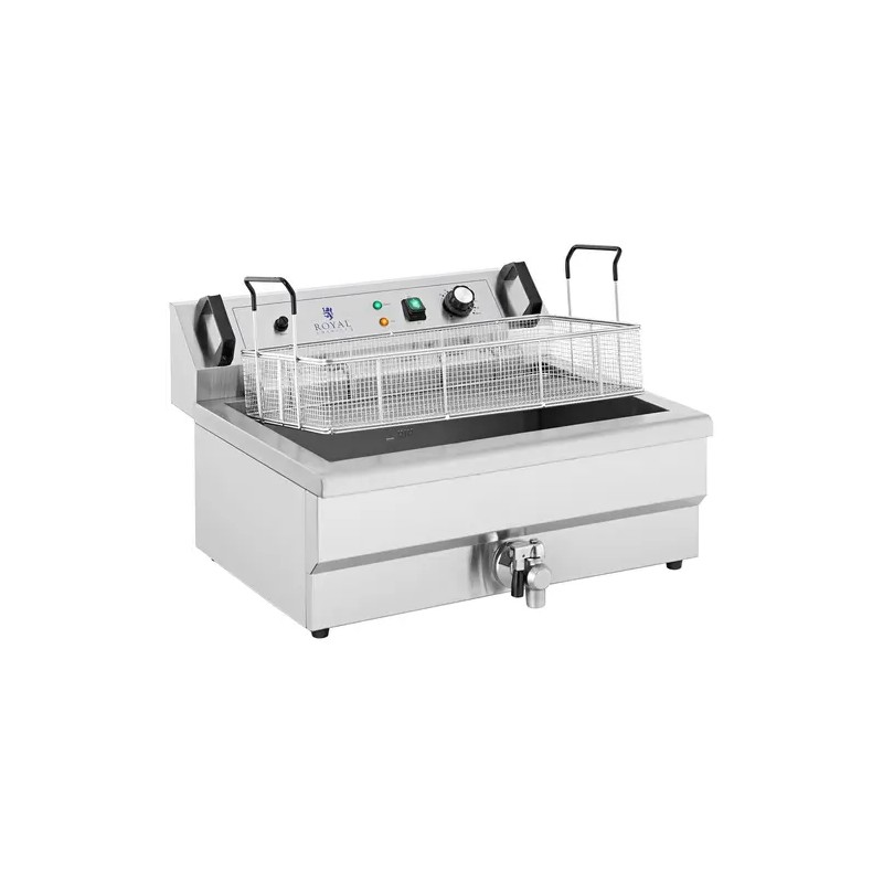 Royal Catering sähkökäyttöinen friteerausallas 23 l 3000 W poistoventtiilillä