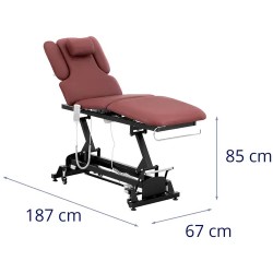 Sähköinen hierontapöytä 3 moottoria 300 W 185 x 67 cm musta/burgundi