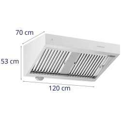 Royal Catering liesituuletin 120 cm, 1000 m³/h, ruostumaton teräs