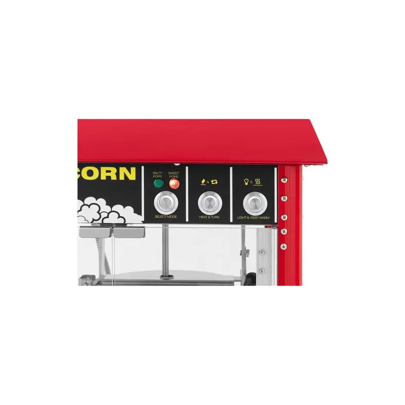 Royal Catering Popcorn-kone 1500 W retro-muotoilu punainen 5 kg/h