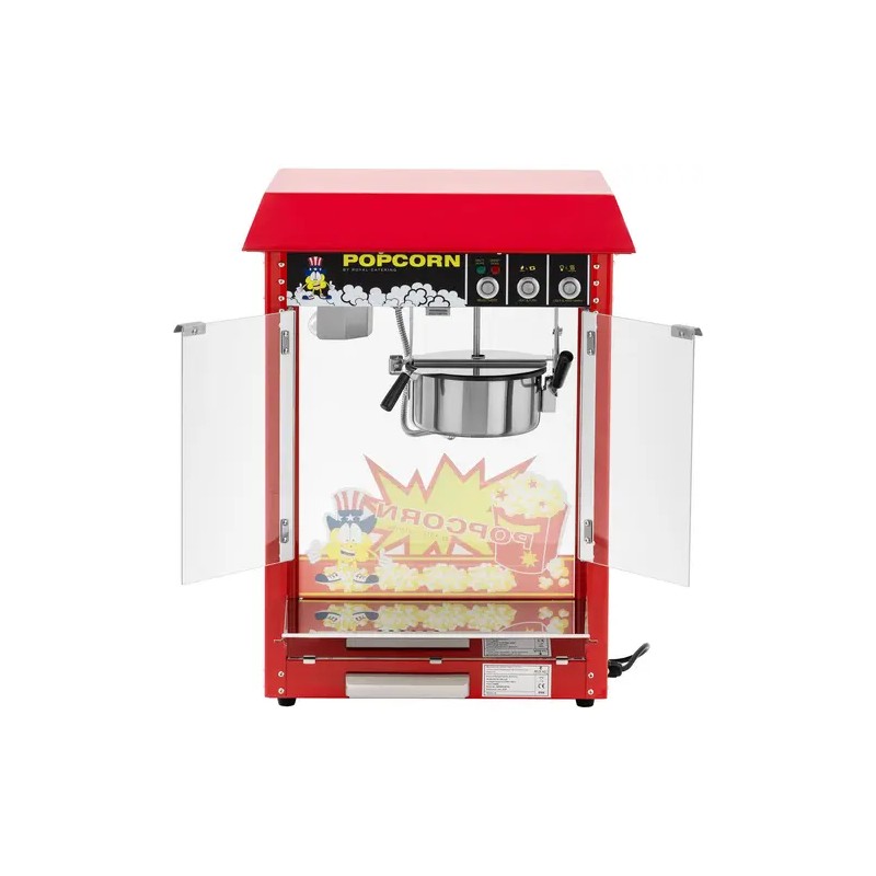 Royal Catering Popcorn-kone 1500 W retro-muotoilu punainen 5 kg/h