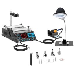 Stamos Soldering S LS 10 3 in 1 juottostasema esilämmitysalustalla ja laajalla tarvikesarjalla