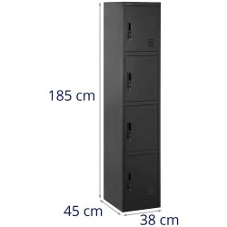 Fromm & Starck 4-lokeroinen lukittava metallikaappi, harmaa ja antrasiitti, 80 kg kantavuus