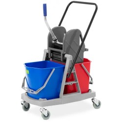 Siivousvaunu puristimella ja 2 x 17 l ämpäreillä 34 l
