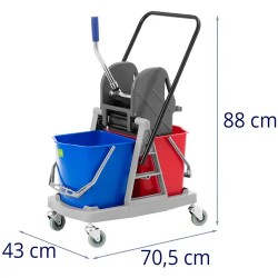 Siivousvaunu puristimella ja 2 x 17 l ämpäreillä, 34 l