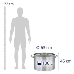 Royal Catering RCST-113E3-S Induktiokeittokattila 106 l Ø 60 cm