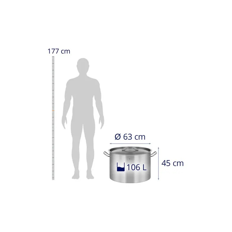 Royal Catering RCST-113E3-S Induktiokeittokattila 106 l Ø 60 cm
