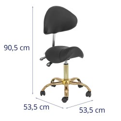 physa satulatuoli selkänojalla 51-65 cm 150 kg musta/kulta