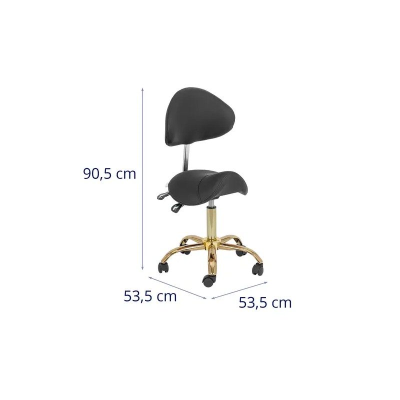 physa satulatuoli selkänojalla 51-65 cm 150 kg musta/kulta