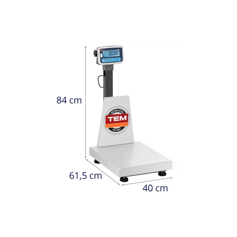 TEM Tasivaaka 150 kg, 50 x 40 cm, antistattinen, LCD-näyttö, tarkastettu