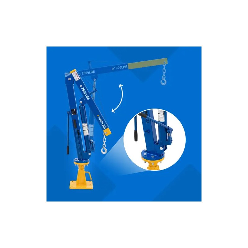 Hydraulinen nosturi 900 kg 360° kääntyvä säädettävä varsi