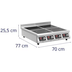 Royal Catering induktioliesi 4 x 3500 W, 4 x 20 cm, ajastin