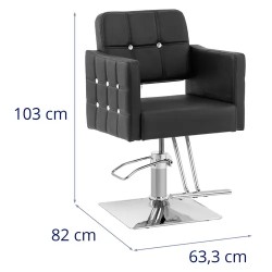 Cottam-kampaajan tuoli jalkatuella, korkeus 49–63 cm, musta