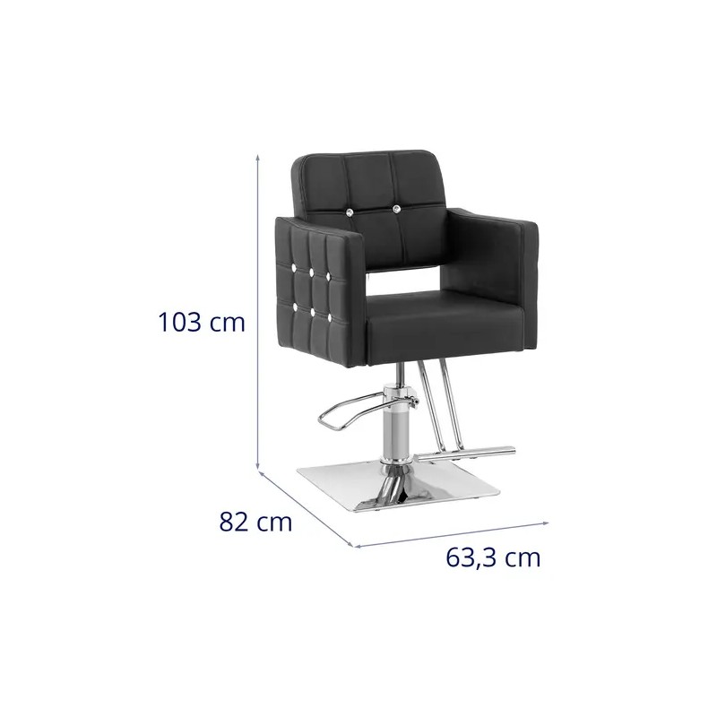 Cottam-kampaajan tuoli jalkatuella, korkeus 49–63 cm, musta