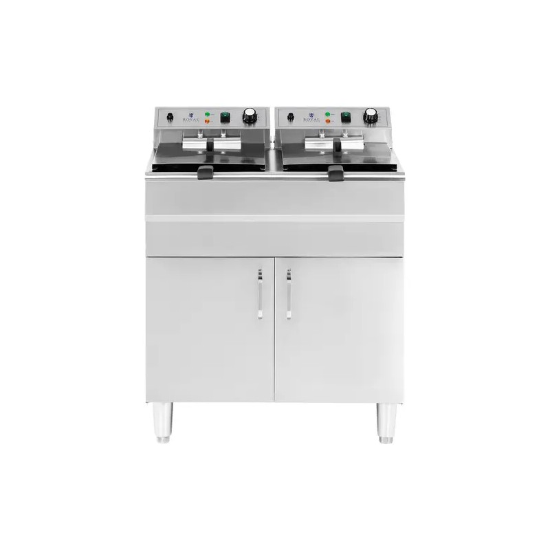 Royal Catering sähköinen kaksoisfryytteri 2 x 16 l 10 000 W 400 V alakaapilla