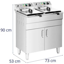 Royal Catering sähköinen kaksoisfryytteri 2 x 16 l 10 000 W 400 V alakaapilla