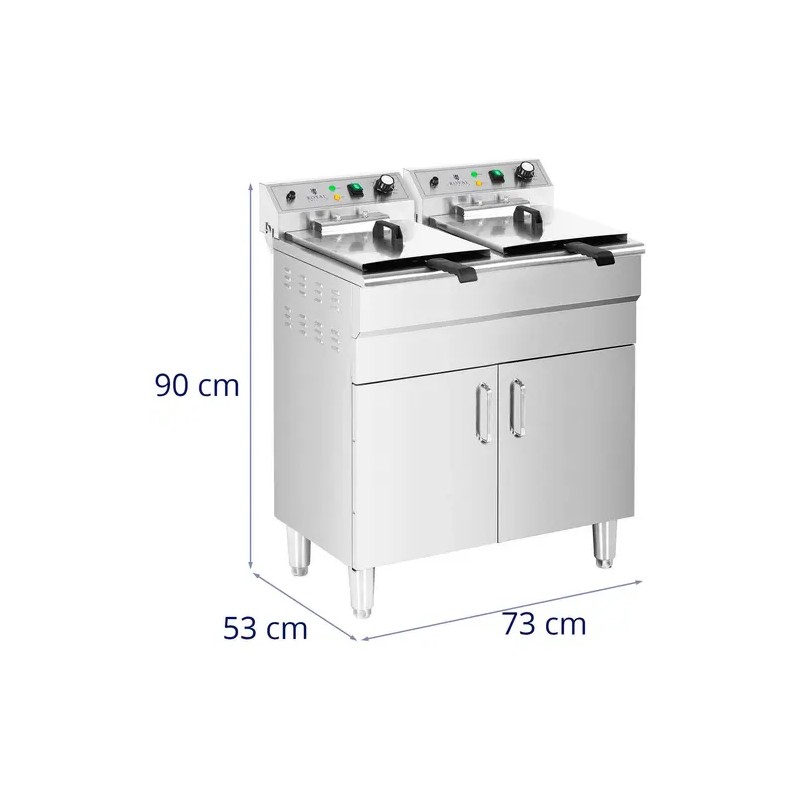 Royal Catering sähköinen kaksoisfryytteri 2 x 16 l 10 000 W 400 V alakaapilla