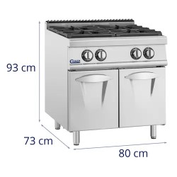 Royal Catering kaasuliesi 14,3 kW 4 poltintta alakaapilla