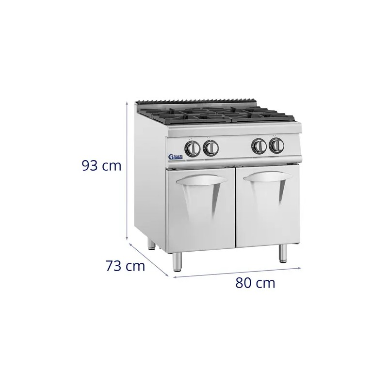 Royal Catering kaasuliesi 14,3 kW 4 poltintta alakaapilla