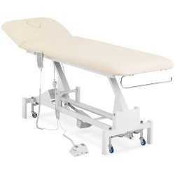 Sähköinen hierontapöytä 207 x 68 cm korkeussäätö 53 92 cm 200 kg valkoinen beige