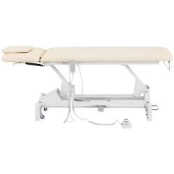Sähköinen hierontapöytä 207 x 68 cm, korkeussäätö 53–92 cm, 200 kg, valkoinen/beige