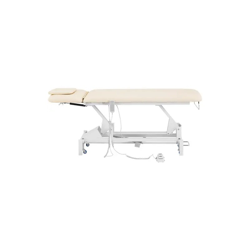 Sähköinen hierontapöytä 207 x 68 cm, korkeussäätö 53–92 cm, 200 kg, valkoinen/beige