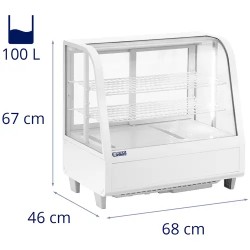 Royal Catering RCCC-100-WT kylmähylly 100 l, 3 tasoa, valkoinen