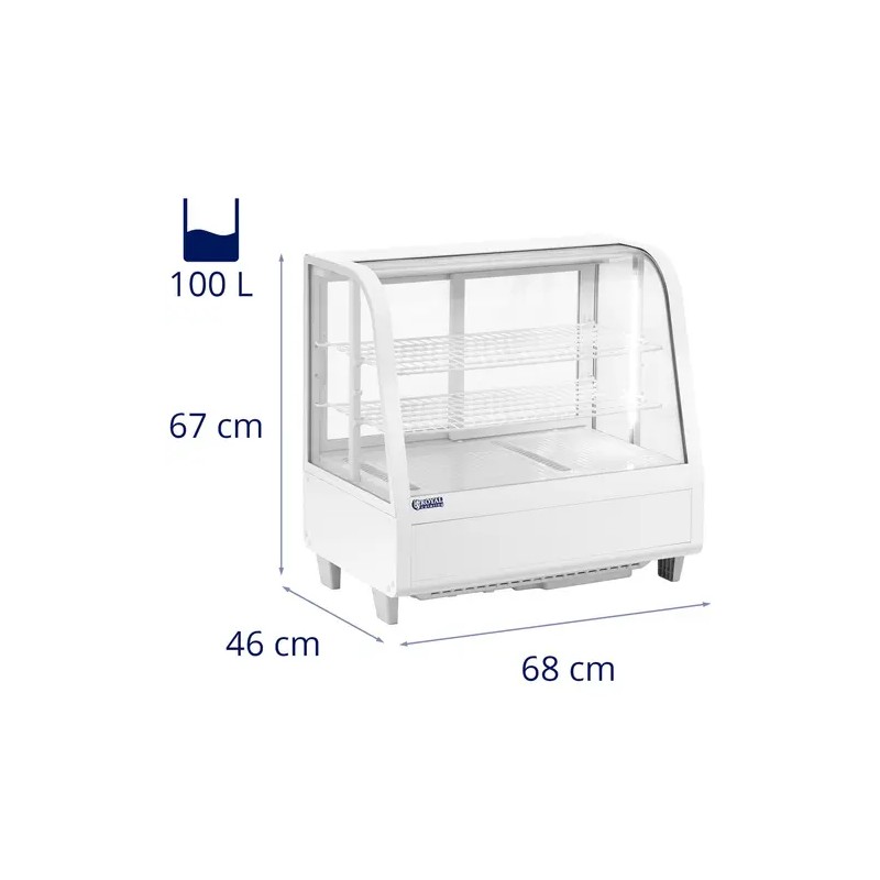 Royal Catering RCCC-100-WT kylmähylly 100 l, 3 tasoa, valkoinen