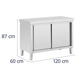 Royal Catering ECO ruostumattomasta teräksestä valmistettu läpilastuskaappi 120 x 60 cm, 500 kg