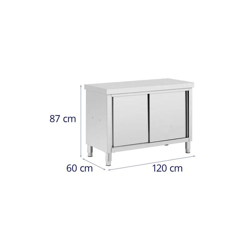 Royal Catering ECO ruostumattomasta teräksestä valmistettu läpilastuskaappi 120 x 60 cm, 500 kg